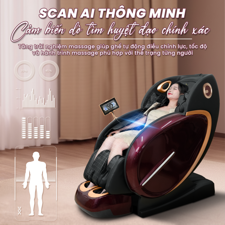 Ghế massage Queen Crown QL698 Luxury - Scan Ai