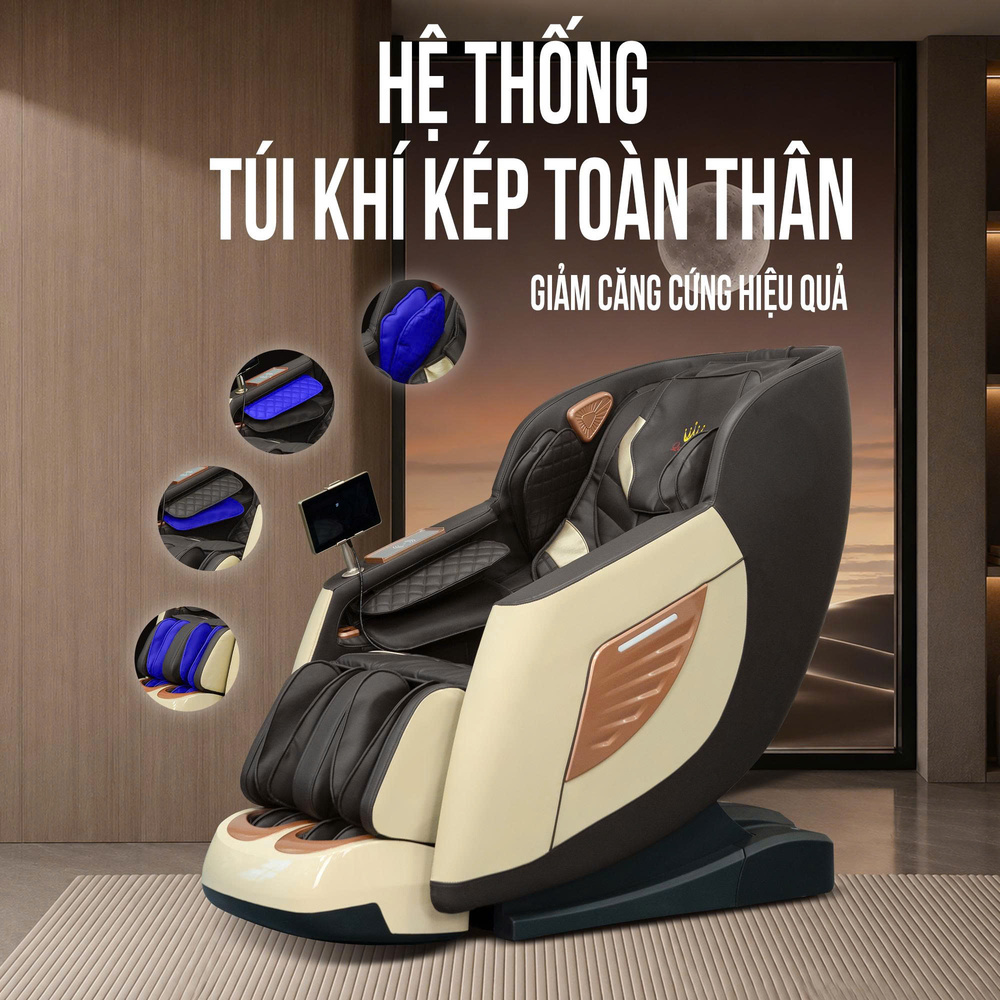 Ghế massage Queen Crown QM S200 - Hệ thống túi khí toàn thân