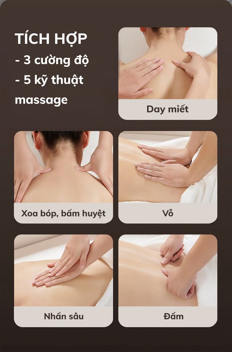Ghế massage Queen Crown QE66 thực hiện nhiều kỹ thuật massage