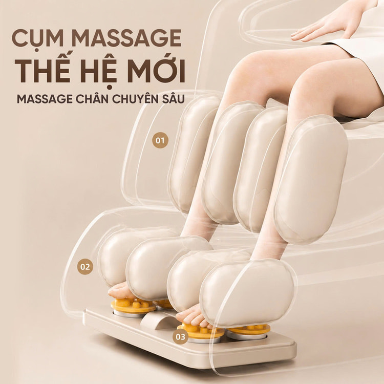Ghế massage Queen Crown QE555 Pro - Cụm massage chân thế hệ mới