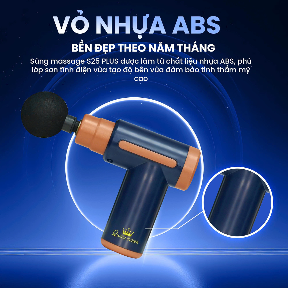 Súng massage Queen Crown S25 Plus - Chất liệu bền bỉ