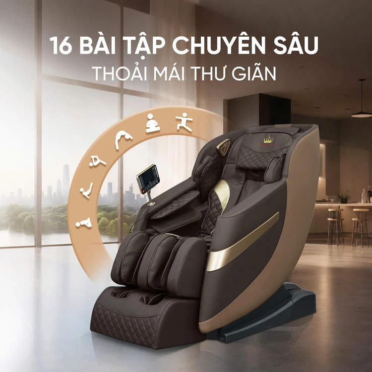 Ghế massage Queen Crown QM301 - 16 bài tập chuyên sâu