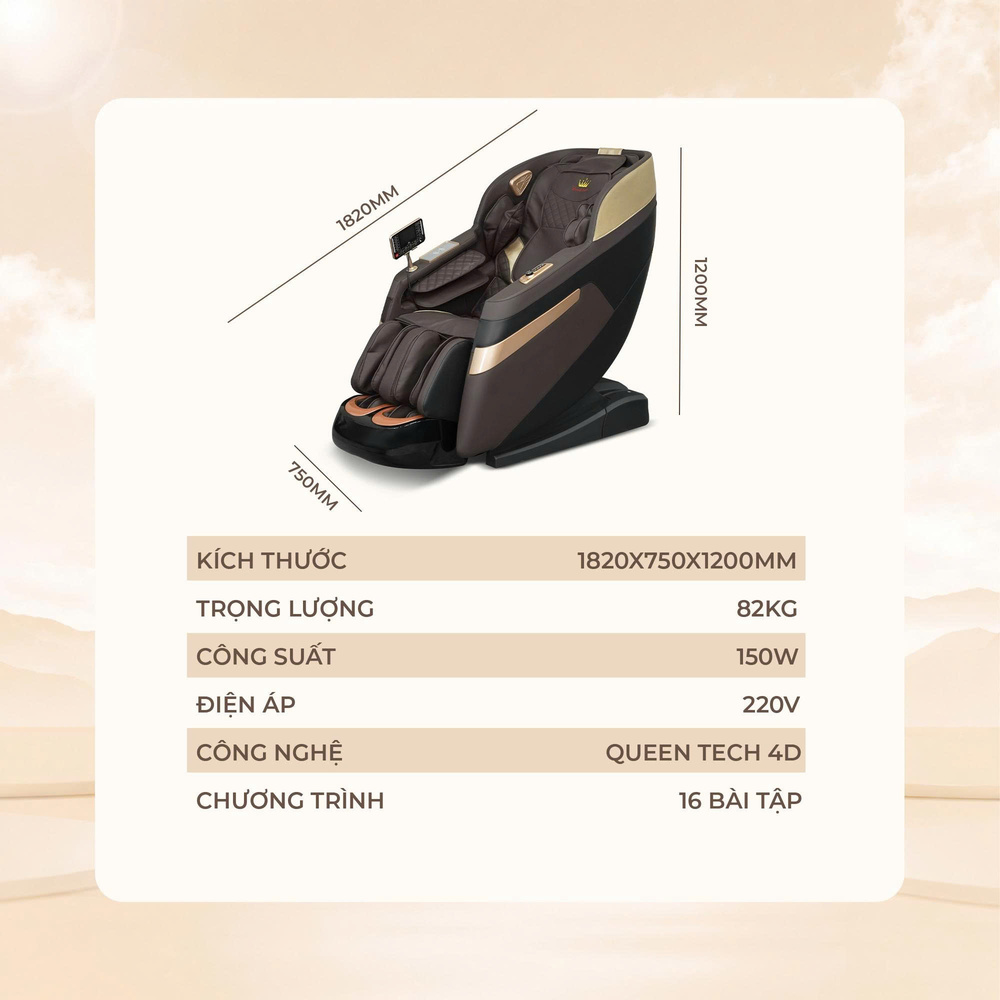Ghế Massage Queen Crown QM501 - Thông số