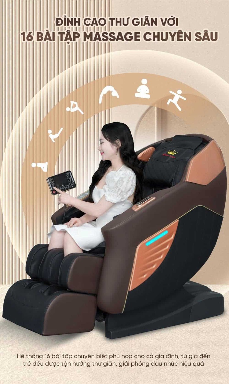Ghế massage Queen Crown QX88 Bài tập đa dạng