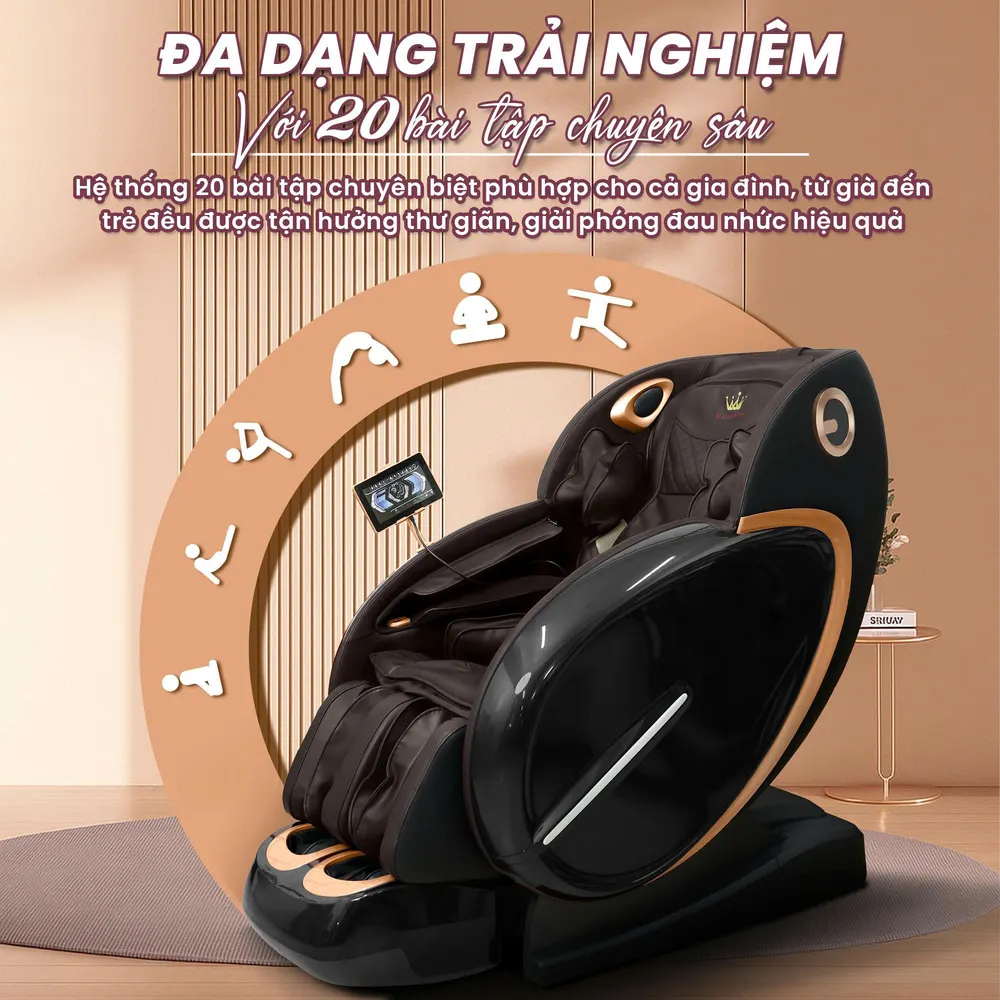 Ghế Massage Queen Crown QL698 Luxury - 20 bài tập chuyên sâu