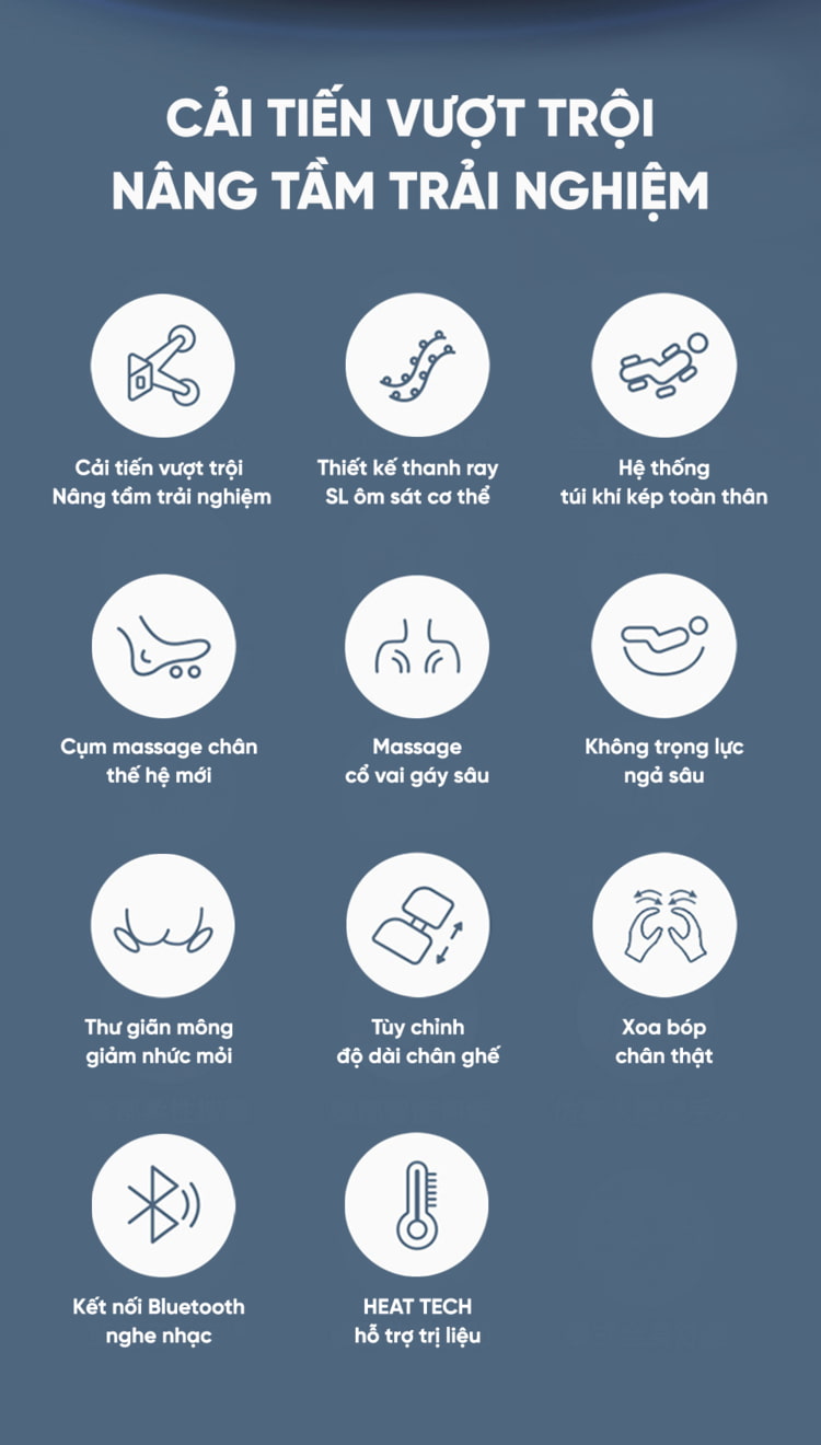 Ghế massage Queen Crown QA77 nhiều cải tiến vượt trội