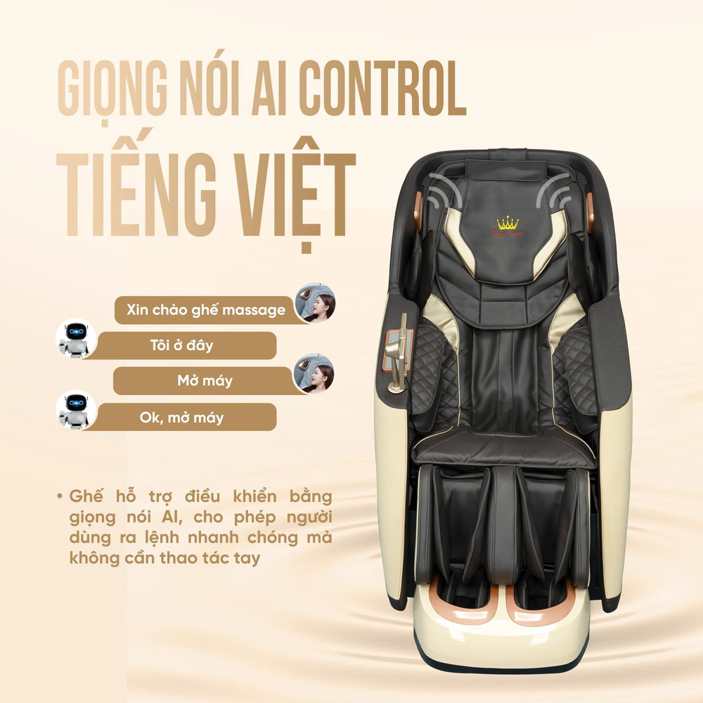 Ghế massage Queen Crown QM S200 - Điều khiển giọng nói