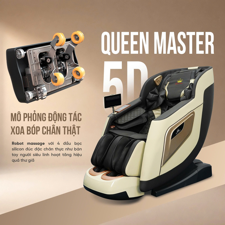 Ghế massage Queen Crown QM S300 - Queen Master 5D thông minh