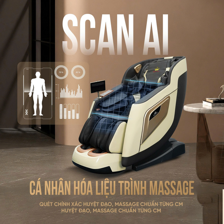 Ghế massage Queen Crown QM S300 - Scan Ai quét mọi điểm đau