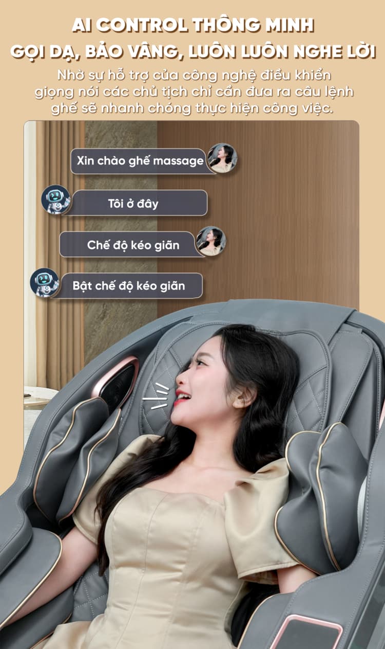 Ghế Massage Cao Cấp Queen Crown S860 Pro - Giọng nói AI Control siêu nhạy