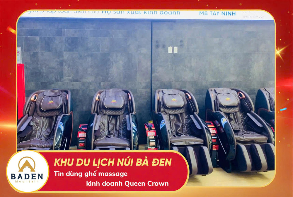 Khu du lịch Núi Bà Đen lựa chọn lắp đặt dàn “cỗ máy thu tiền” ghế massage kinh doanh Queen Crown 