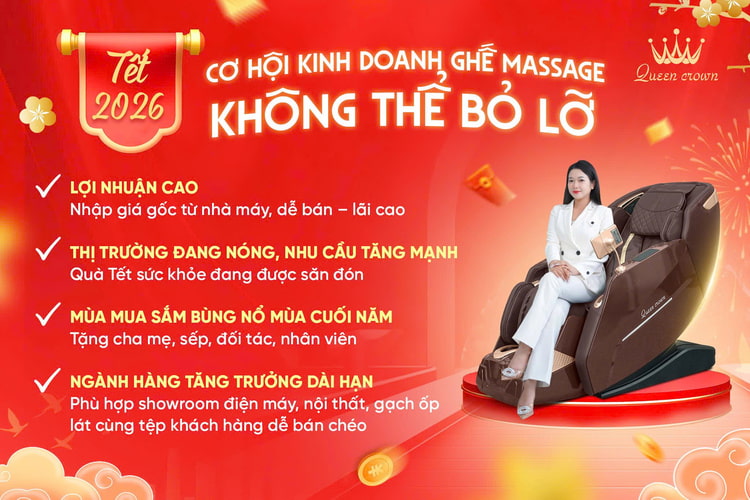 Cơ hội kinh doanh quà Tết 2026 ghế massage không nên bỏ lỡ