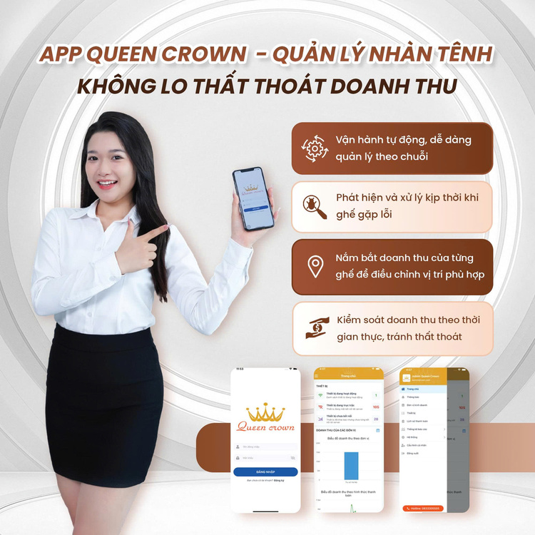 Ghế massage kinh doanh KD008 QR - Lợi ích app quản lý nhàn tênh