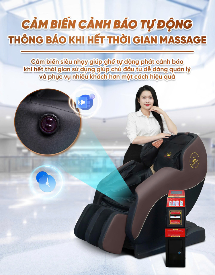 Ghế massage kinh doanh Queen Crown KD79 QR - Cảm biến tự động