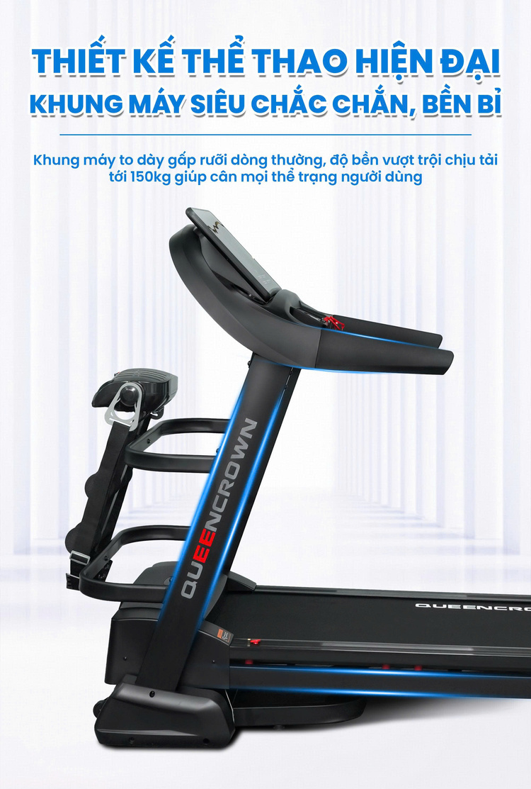 Máy chạy bộ Queen Crown QS680 - Thiết kế thể thao