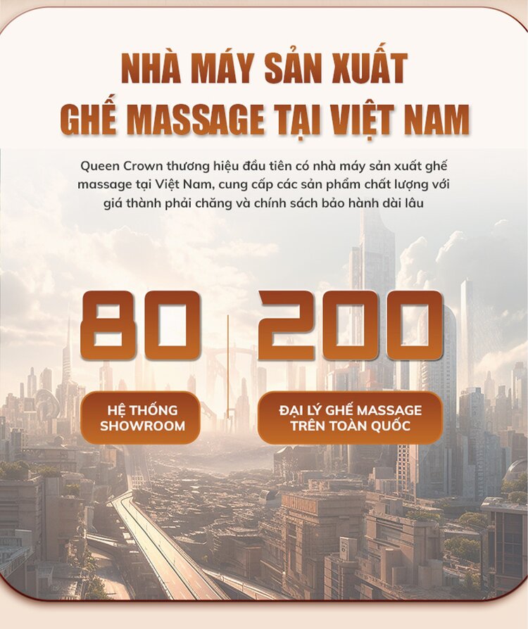 Ghế massage Queen Crown QC S460 được sản xuất tại Việt Nam