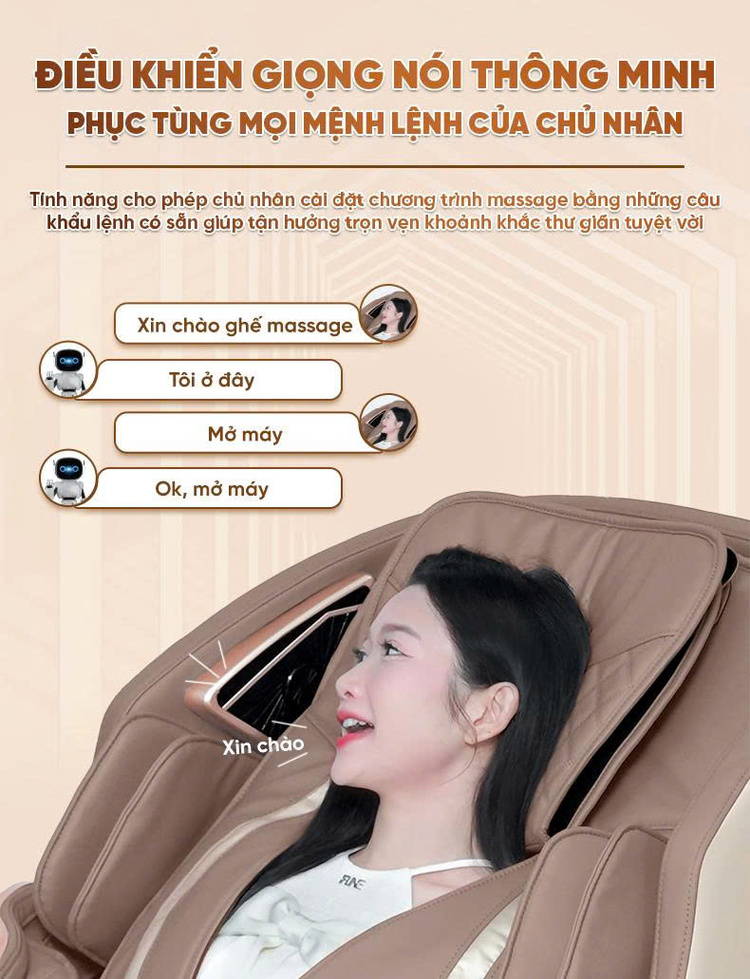 Ghế Massage Cao Cấp Queen Crown A009 Diamond Điều khiển giọng nói Tiếng Việt