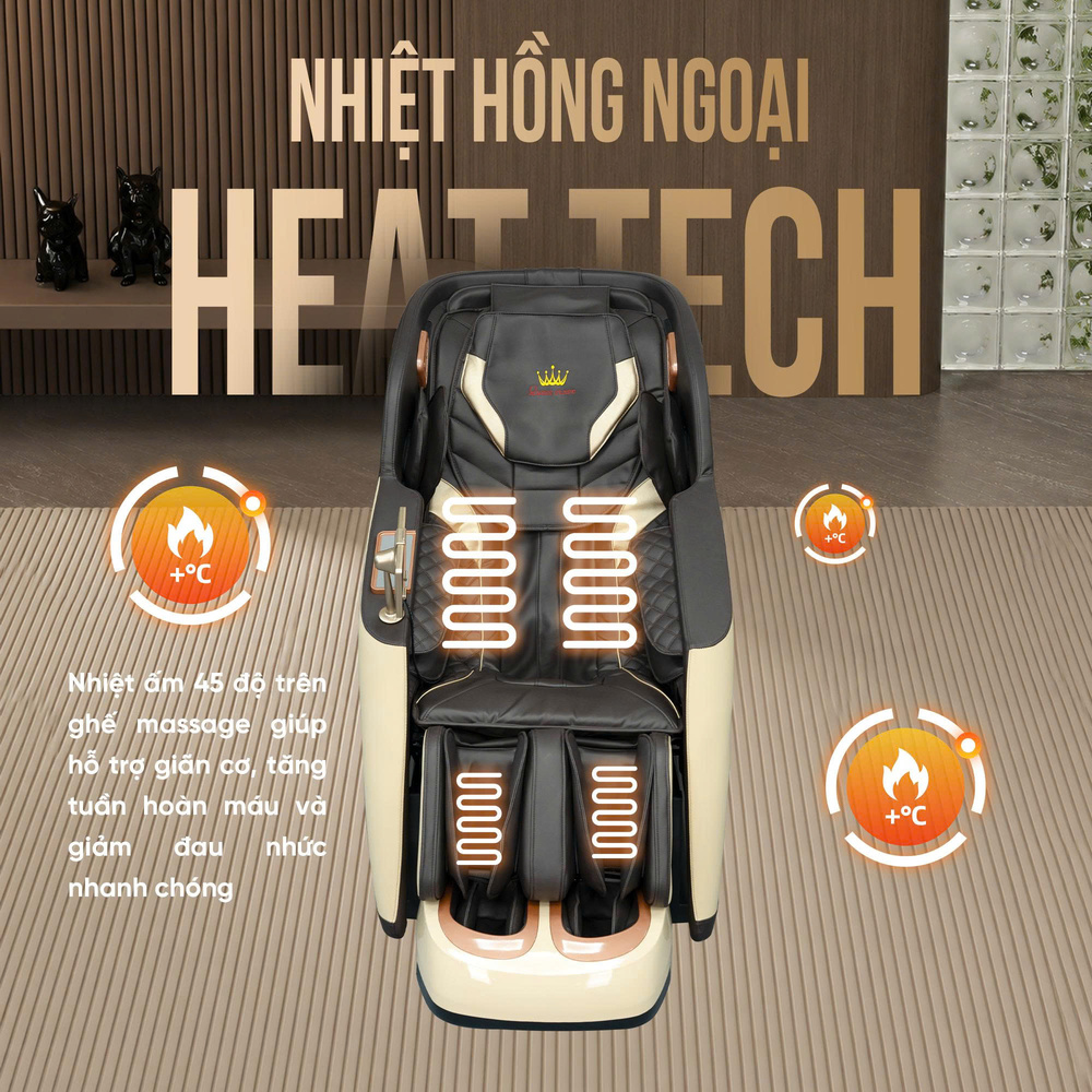 Ghế massage Queen Crown QM S200 - Nhiệt sưởi ấm