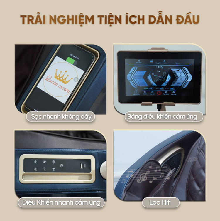 Ghế Massage Cao Cấp Queen Crown S860 Pro - Trang bị tiện ích hàng đầu