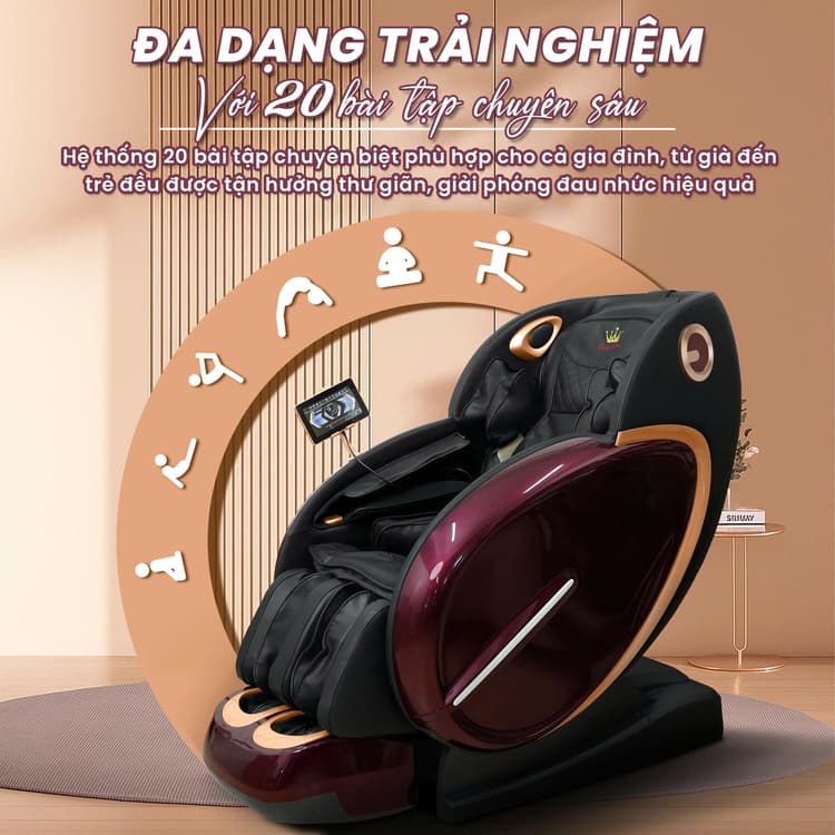 Ghế massage Queen Crown QL698 Luxury - Thư giãn thả ga