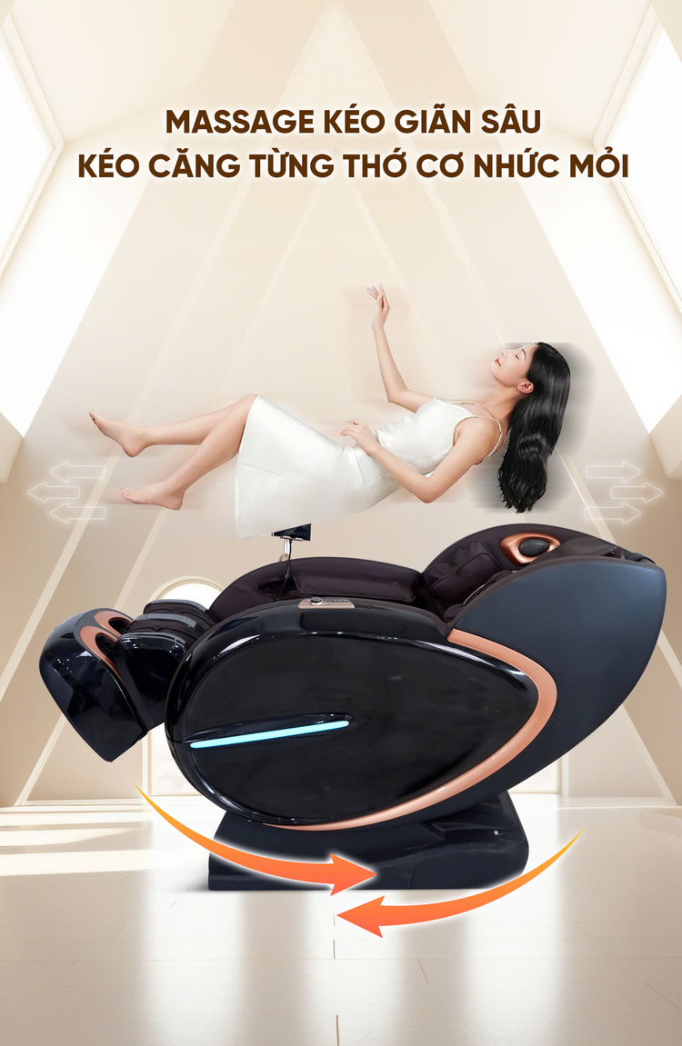 Ghế massage Queen Crown QL008 Luxury kéo giãn sâu