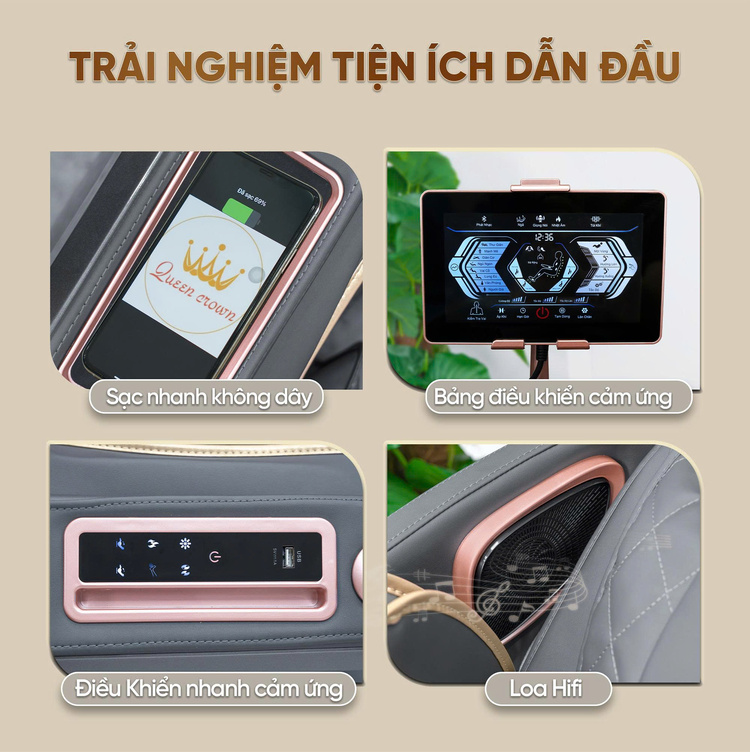 Ghế massage cao cấp Queen Crown S850 Pro - Tiện ích hàng đầu