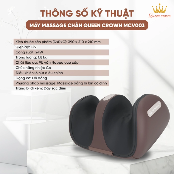 Ảnh minh họa ghế massage chân Queen Crown MCV003