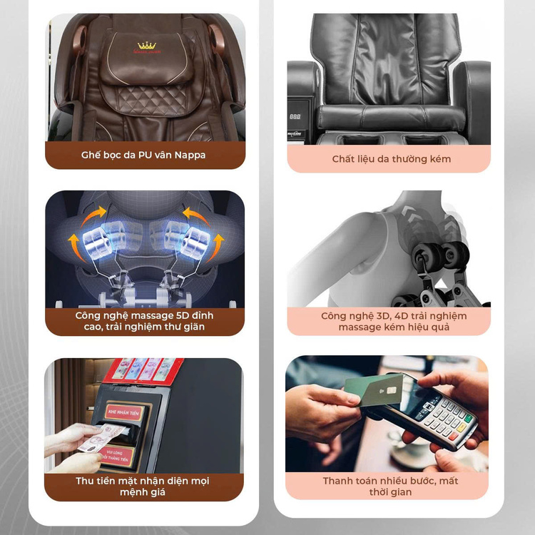 Ghế massage kinh doanh Queen Crown KD008 - Dẫn đầu phân khúc cao cấp  