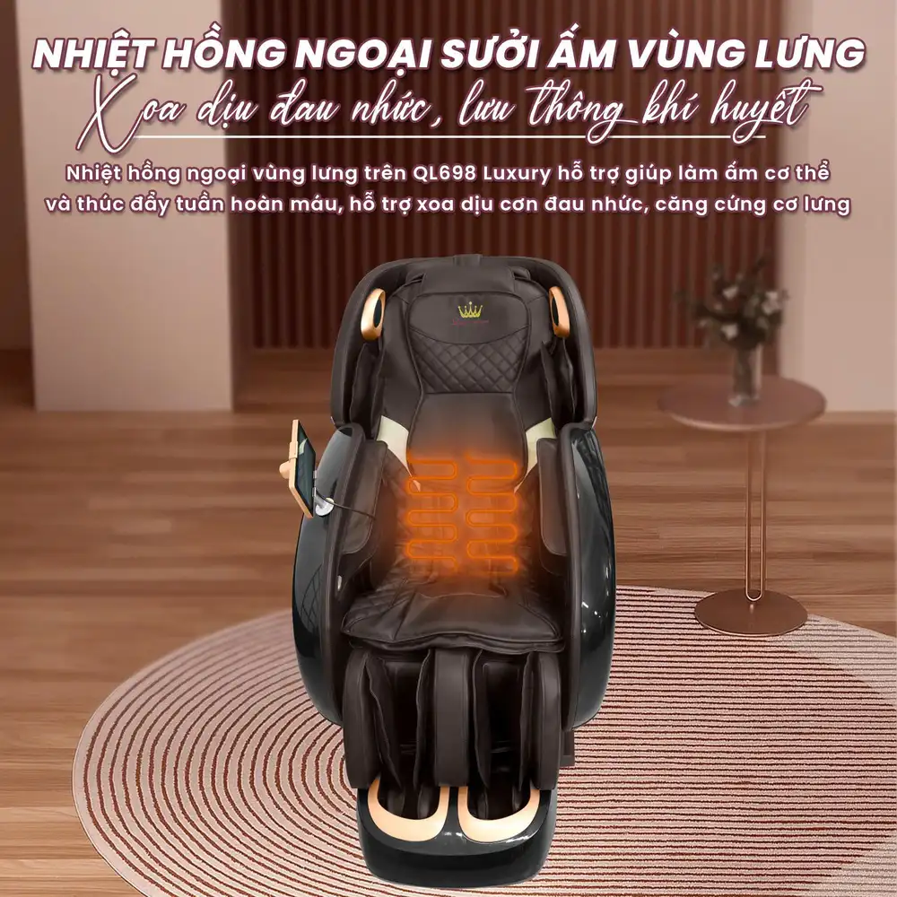 Ghế Massage Queen Crown QL698 Luxury - Nhiệt sưởi ấm