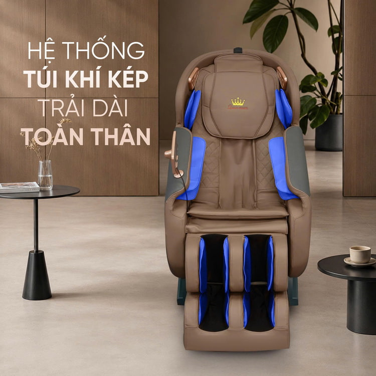 Ghế massage Queen Crown QE555 Pro - Túi khí toàn thân