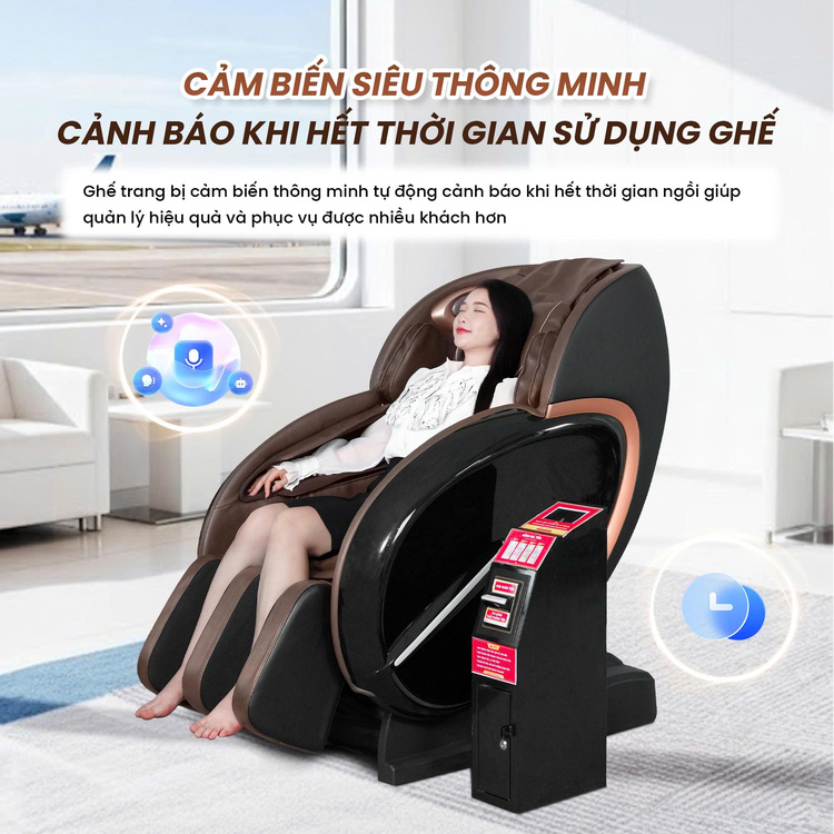 Ghế massage kinh doanh KD008 QR - Cảm biến thời gian siêu nhạy