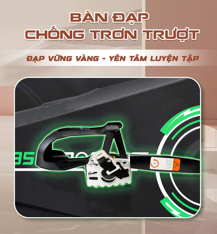 Xe đạp tập Queen Crown 350 Sport Bàn đạp chống trơn trượt