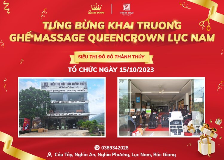 Queen Crown tưng bừng khai trương showroom ghế massage tại Lục Nam Bắc Giang