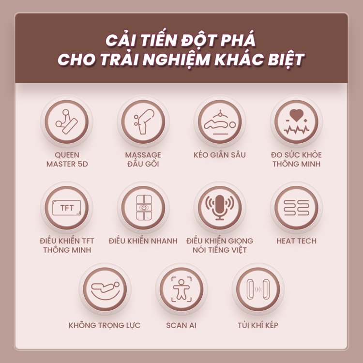 Ghế massage Queen Crown QL698 Luxury - Cải tiến đột phá
