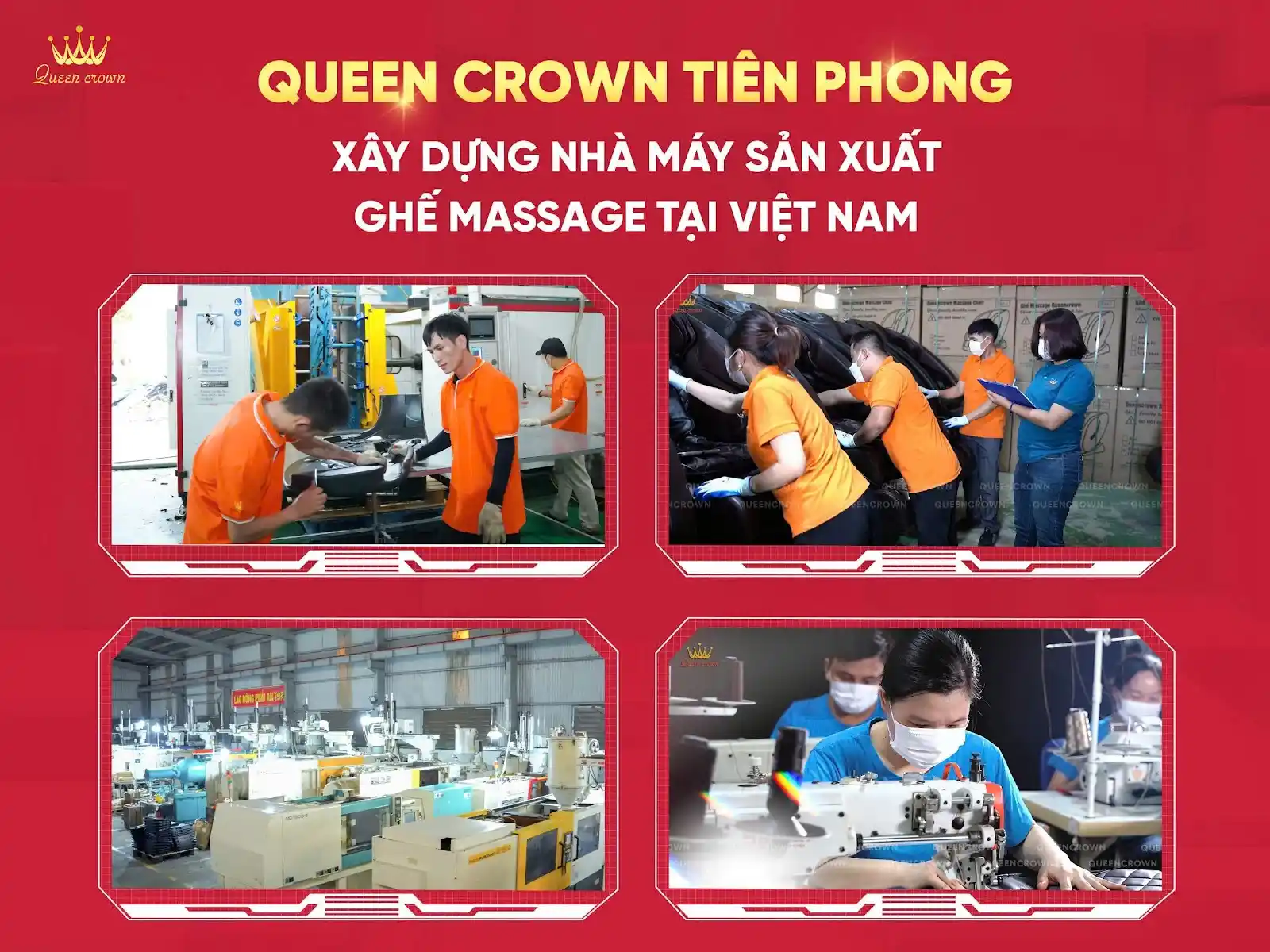 Queen Crown - Sự lựa chọn hàng đầu gia công ghế massage công nghệ Châu Âu