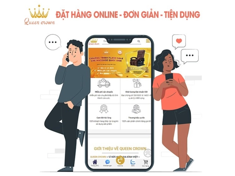 Mua ghế massage Bạc Liêu tại Queen Crown đơn giản qua hệ thống kênh bán hàng online