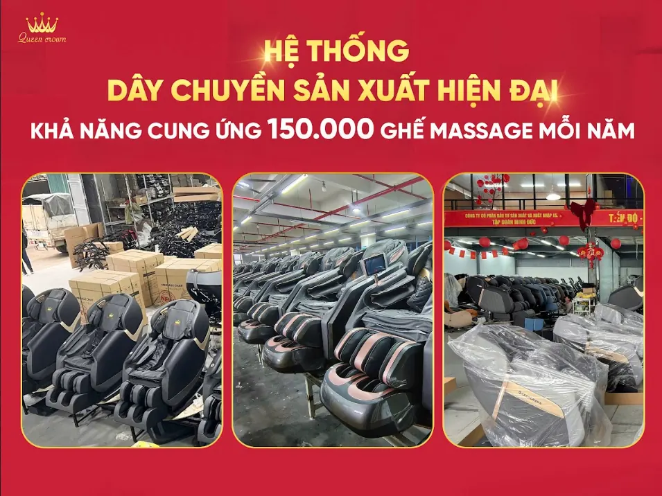 Hệ thống dây chuyền sản xuất hiện đại tại Queen Crown