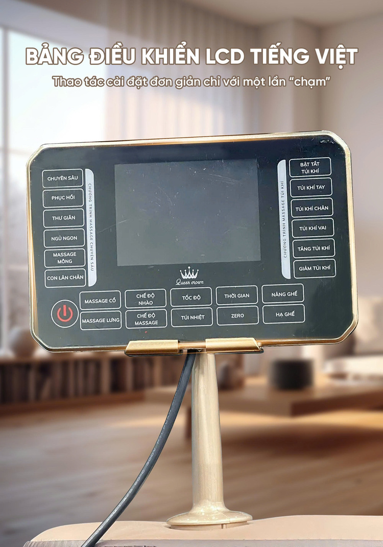 Ghế massage Queen Crown QA35 Pro - Bảng điều khiển siêu nhạy