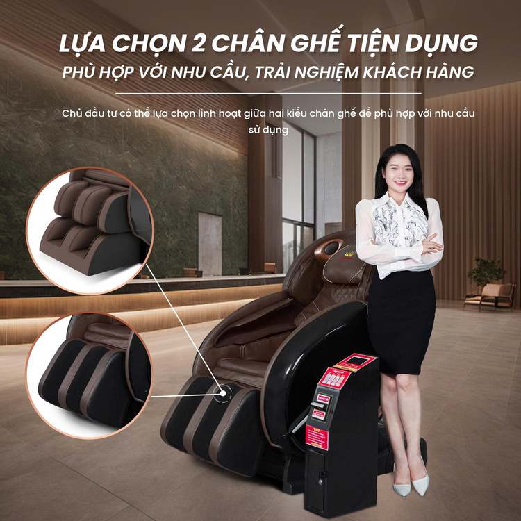 Ghế massage kinh doanh KD008 QR - Lựa chọn 2 chân ghế