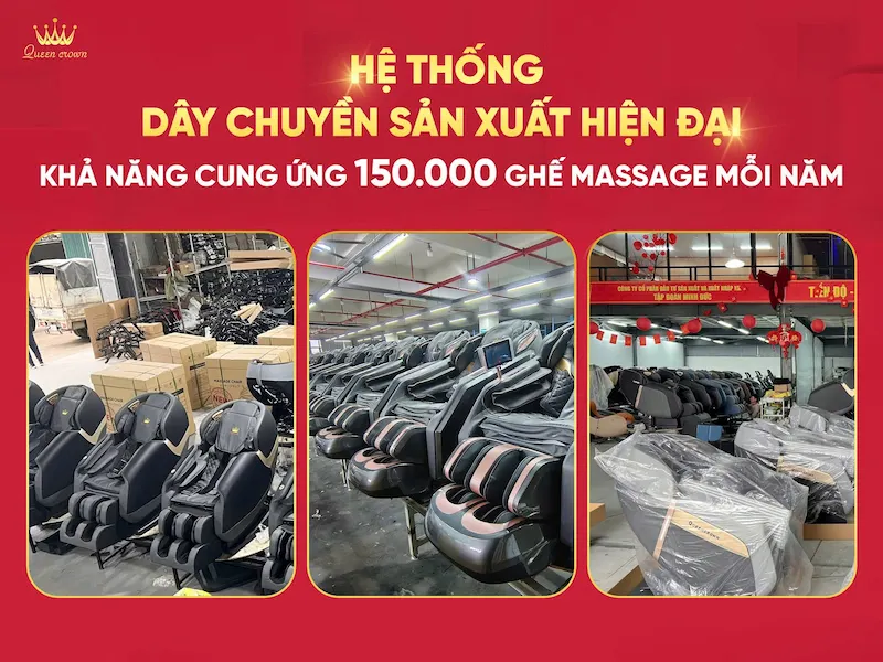 Dây chuyền sản xuất hiện đại, tự động hóa cao tại Queen Crown