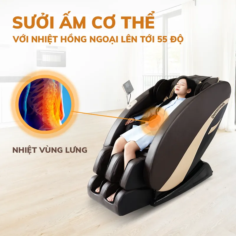 tác dụng của nhiệt hồng ngoại trên ghế massage