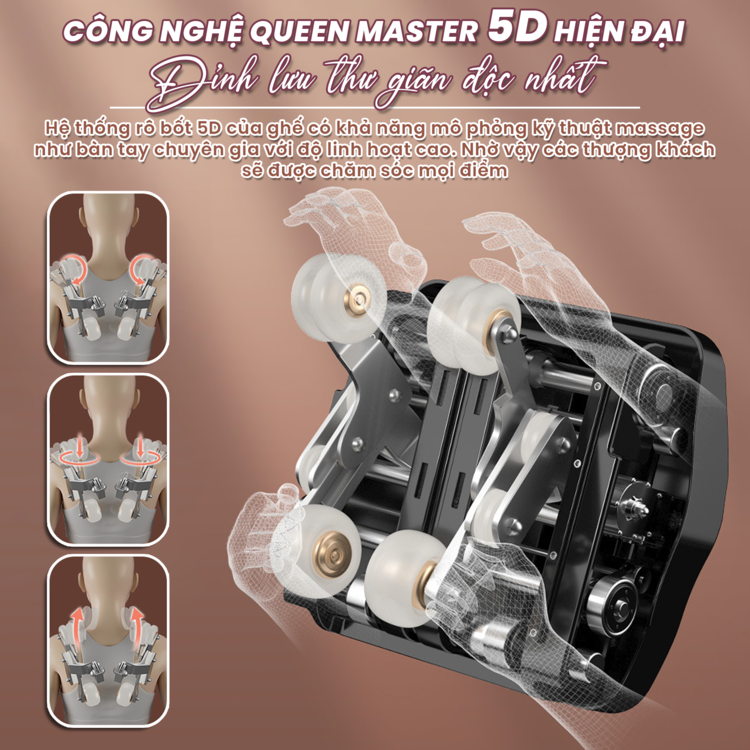 Ghế massage Queen Crown QL698 Luxury - Robot chân thực