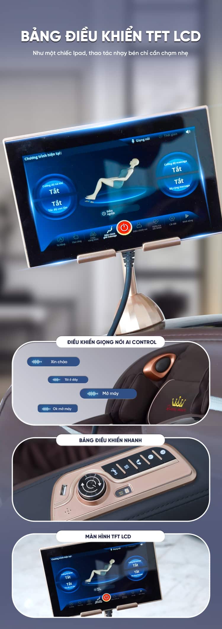 Ghế massage Queen Crown QL008 Pro trang bị hiện đại bậc nhất