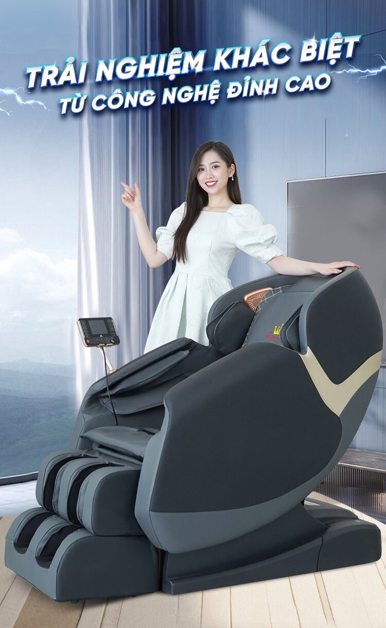 Ghế massage Queen Crown QE 455 Pro cho trải nghiệm công nghệ dỉnh cao