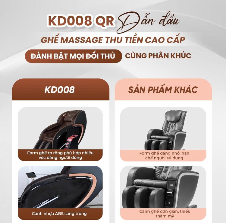 Ghế massage kinh doanh KD008 QR - Dẫn đầu phân khúc