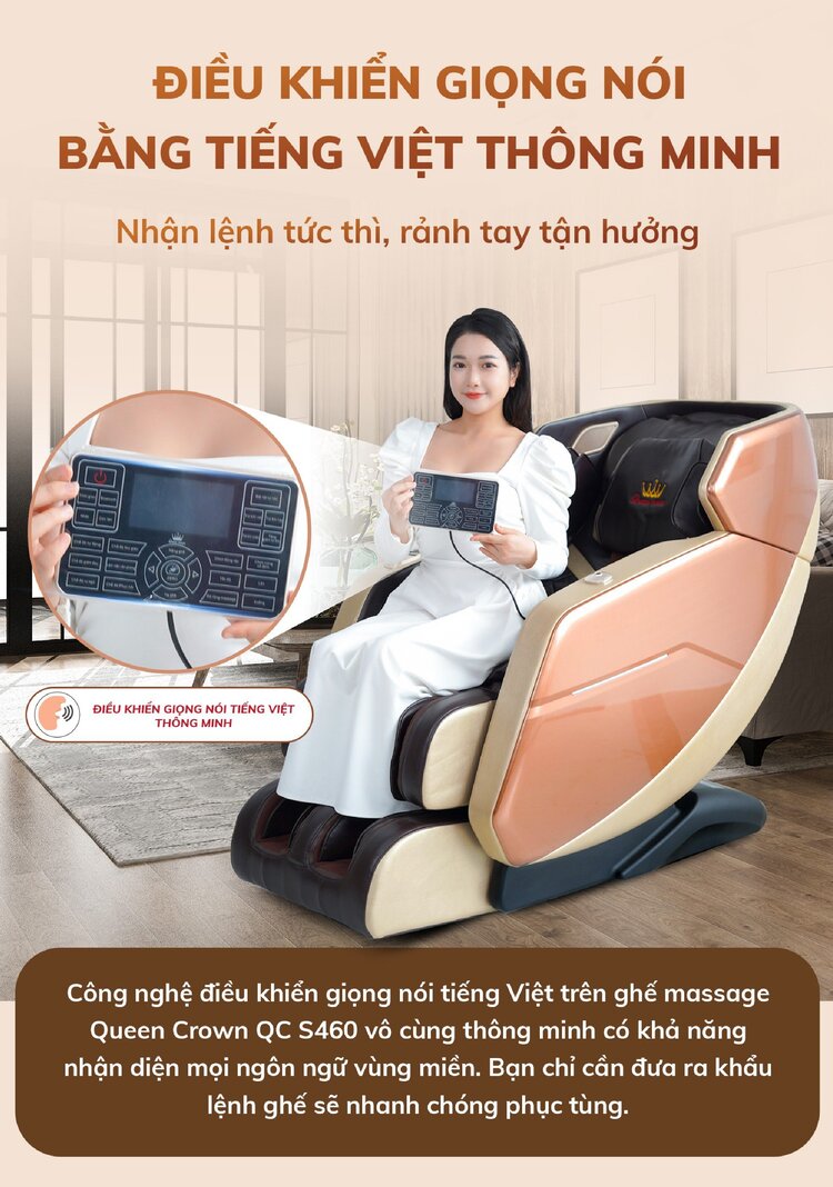 ghế massage Queen Crown S460 tích hợp điều khiển đa phương tiện