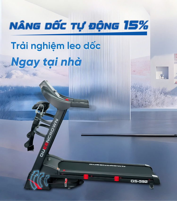 Máy chạy bộ Qs592 Nâng dốc tự động