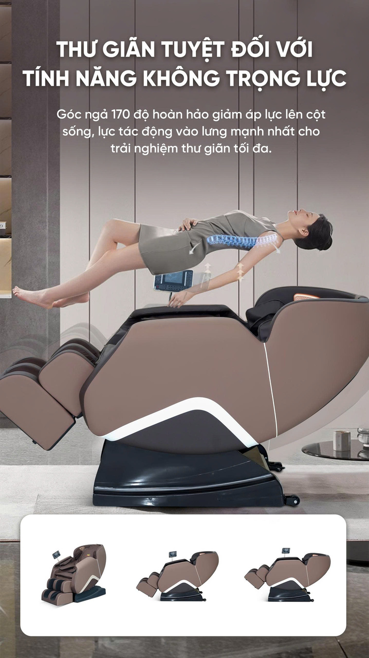 Ghế massage Queen Crown QA35 Pro - Không trọng lực bồng bềnh