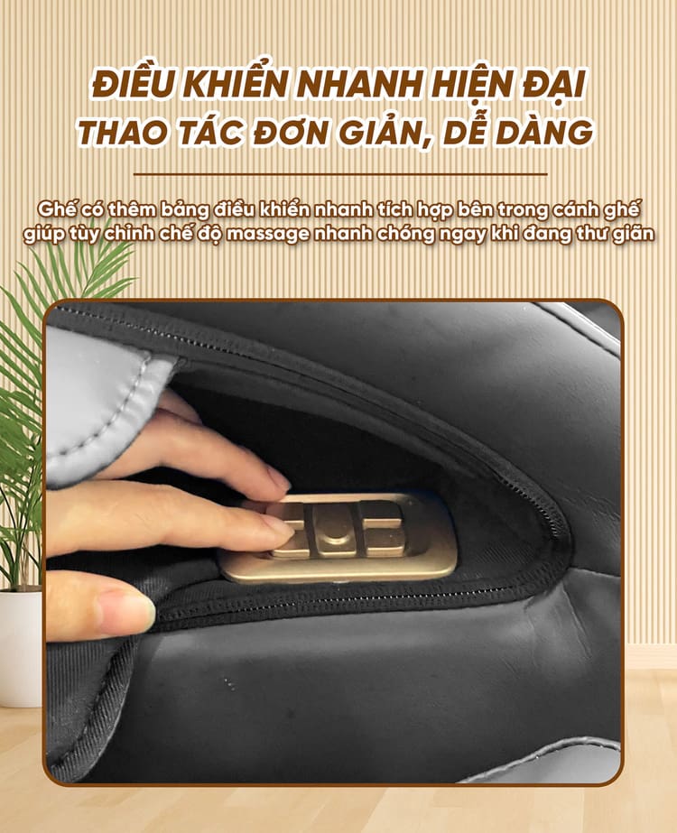 Ghế massage Queen Crown QL05 Pro-X - Điều khiển nhanh tiện lợi