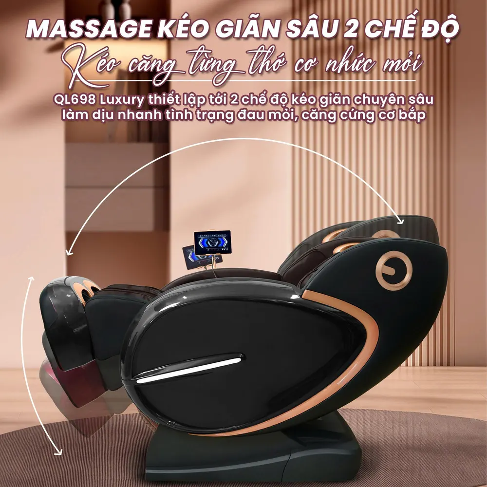 Ghế Massage Queen Crown QL698 Luxury - Kéo giãn chuyên sâu